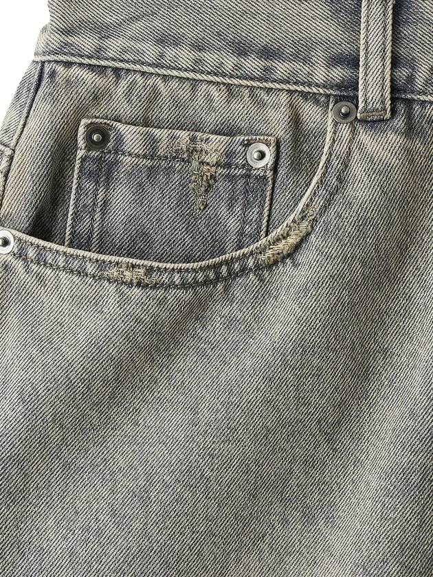 Dirty Washing Destroyed Denim Wide Pants Dusty Grey - NOIRER FOR WOMEN - BALAAN 6