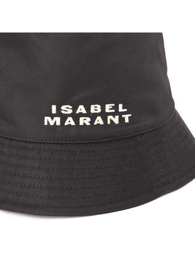 Haley Embroidered Logo Bucket Hat Black - ISABEL MARANT - BALAAN 7