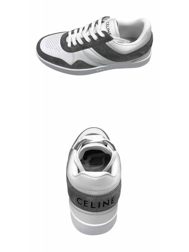 Trainer Suede Calfskin Lace-Up Low Top Sneakers Grey - CELINE - BALAAN 5