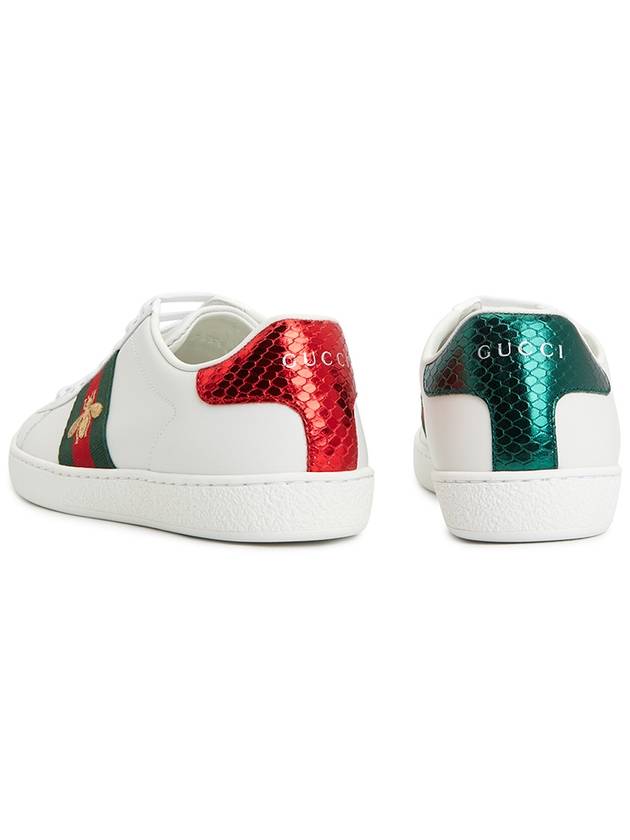 Ace Bee Embroidered Low Top Sneakers White - GUCCI - BALAAN 7