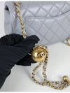 Gray Lambskin Gold Ball Chain Mini Flap Bag AS1787 - CHANEL - BALAAN 5