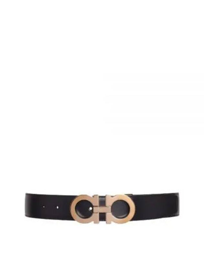 Reversible Gancini Leather Belt Black - SALVATORE FERRAGAMO - BALAAN 2