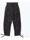 High Waist Cargo Track Pants Black - GANNI - BALAAN 2