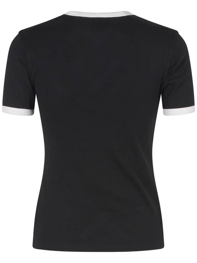 Contrast Signature Short Sleeve T-Shirt Black - COURREGES - BALAAN 3