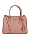 Saffiano Lux Mini Galleria Tote Bag Dark Pink Gold - PRADA - BALAAN 1