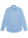 Handwriting Casual Striped Long Sleeve Shirt Sky Blue - MAISON KITSUNE - BALAAN 3