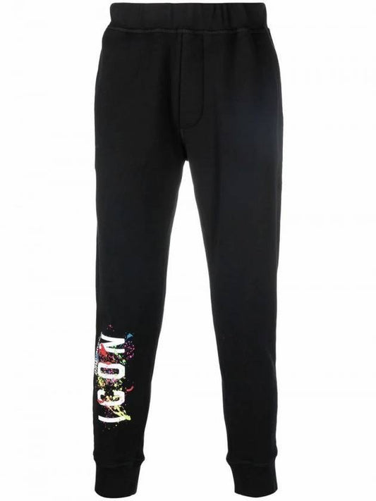 Men's Icon Splatter Track Pants Black - DSQUARED2 - BALAAN 1