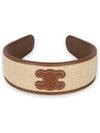 Triomphe Raphia Calfskin Headband Natural Tan - CELINE - BALAAN 2