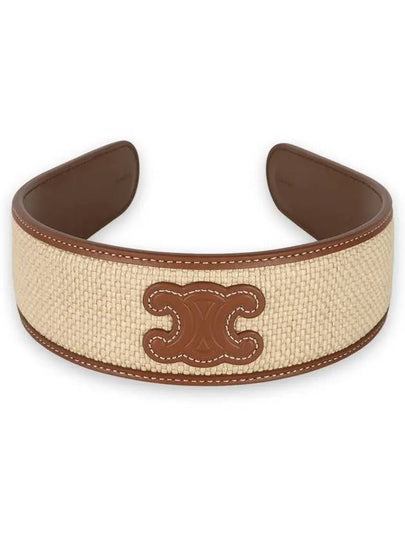 Triomphe Raphia Calfskin Headband Natural Tan - CELINE - BALAAN 2