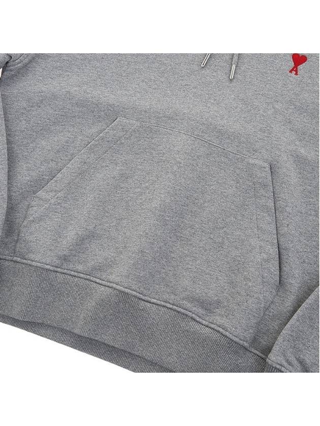 Heart Small Logo Hoodie Grey - AMI - BALAAN 8