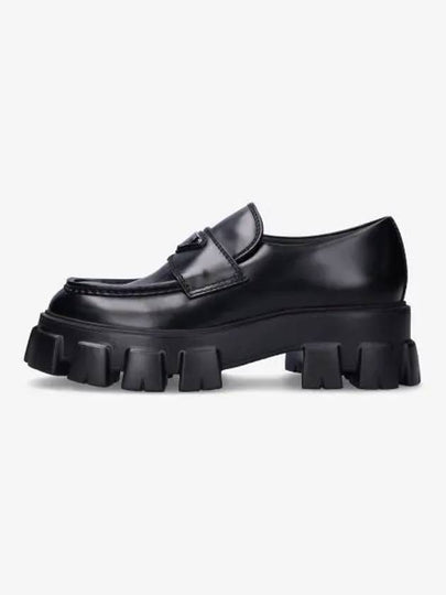 Monolith Brushed Leather Loafers Black - PRADA - BALAAN 2