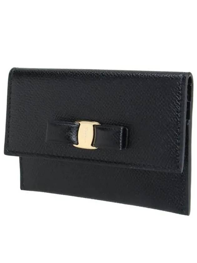 Vara Bow Card Walletr Black - SALVATORE FERRAGAMO - BALAAN 3