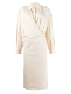 Twisted Cotton Shirt Midi Dress Ivory - LEMAIRE - BALAAN 2