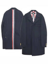 Men's Center Back Three Stripes Chesterfield Padded Single Coat Navy - THOM BROWNE - BALAAN 2