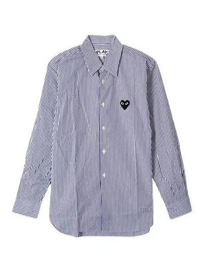 Striped Black Heart Shirt Blue - COMME DES GARCONS PLAY - BALAAN 2