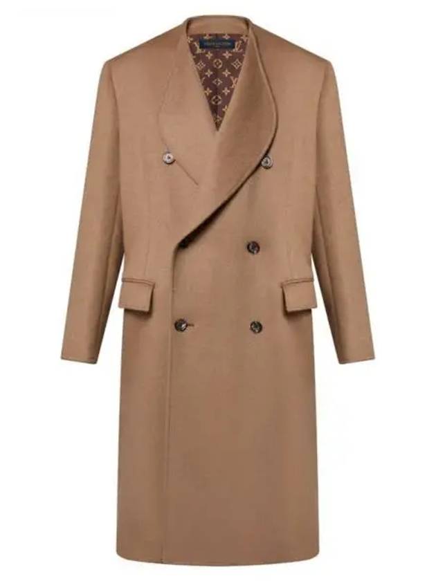 Rounded lapel camel coat 1AFEZ7 - LOUIS VUITTON - BALAAN 1