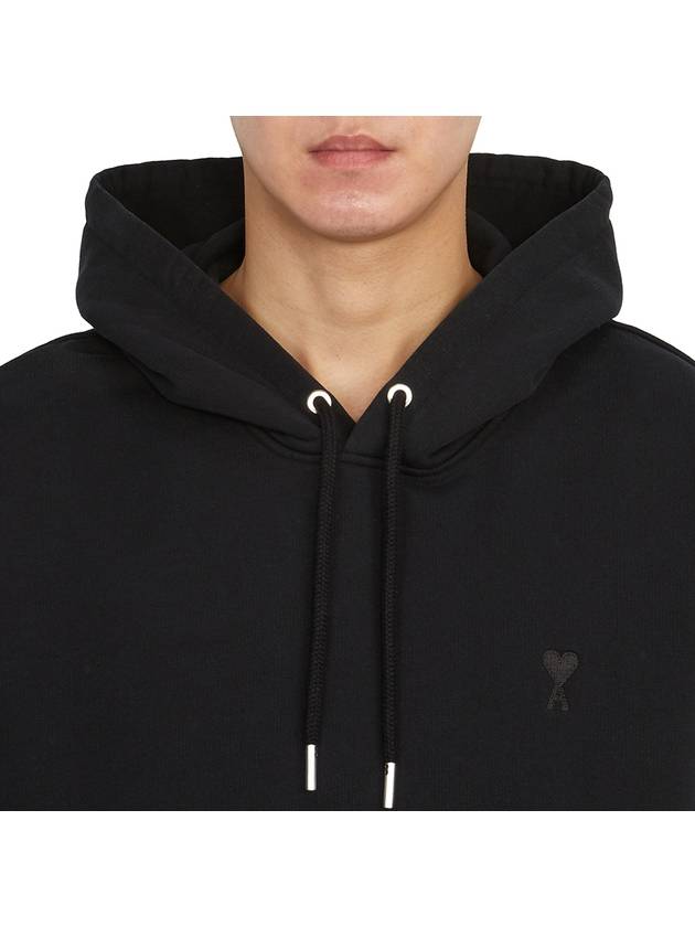 Mini Heart Logo Hoodie Black - AMI - BALAAN 7