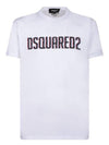 Logo Print Short Sleeve T Shirt White - DSQUARED2 - BALAAN 1