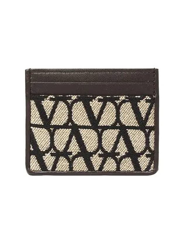 Iconograph Logo Print Card Wallet Brown - VALENTINO - BALAAN 6