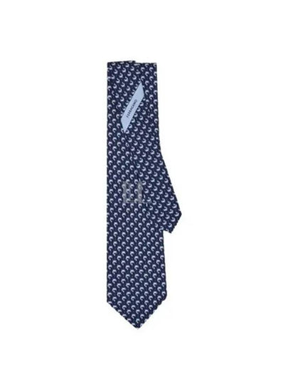 Dolphin Print Silk Tie Navy - SALVATORE FERRAGAMO - BALAAN 2