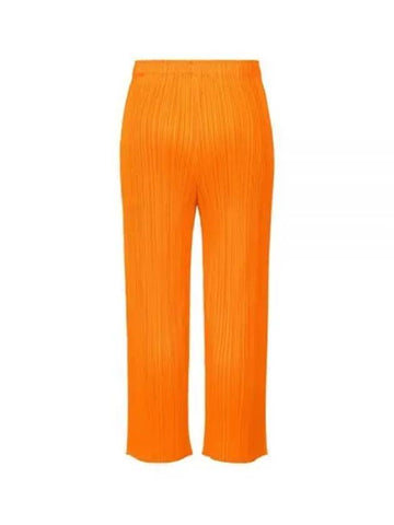 Pleated Straight Pants Orange - ISSEY MIYAKE - BALAAN 1