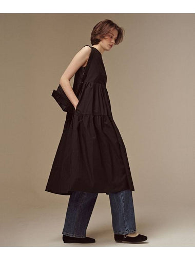 Len Shirring Sleeveless Maxi Long Dress Black - UNLIKELOOK - BALAAN 1