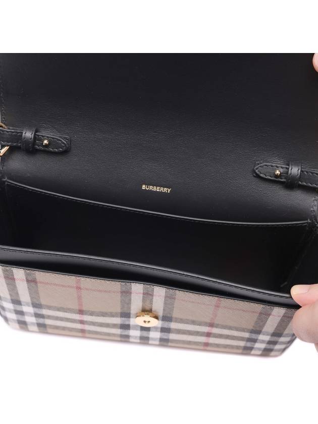 Vintage Check Leather Cross Bag Black - BURBERRY - BALAAN 7