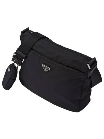 Triangle Logo Re-Nylon Pocket Cross Bag Black - PRADA - BALAAN 2