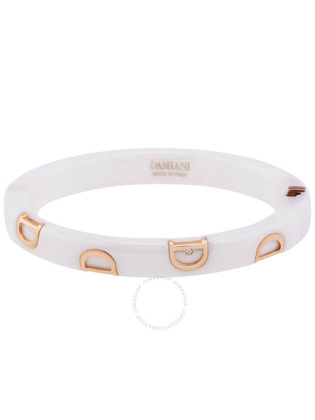 Damiani D.Icon Pink Gold Ceramic Diamond Bracelet, Size M - DAMIANI - BALAAN 1