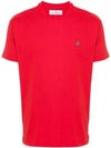 ORB Logo Cotton Short Sleeve T-Shirt Red - VIVIENNE WESTWOOD - BALAAN 2