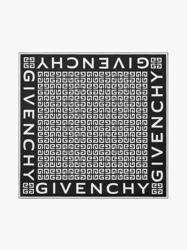 4G Logo Pattern Silk Muffler Black - GIVENCHY - BALAAN 1