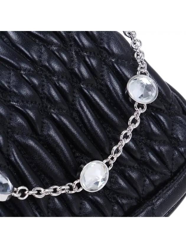 Miu Crystal Nappa Leather Crystal Mini Bag Black - MIU MIU - BALAAN 7