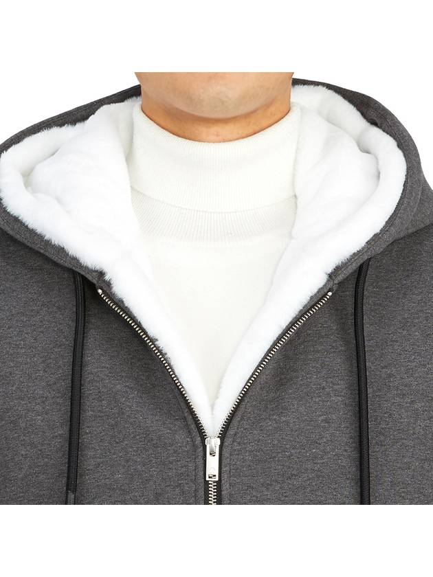 Classic Bunny Zip Up Hoodie White Lining Charcoal - MOOSE KNUCKLES - BALAAN 9