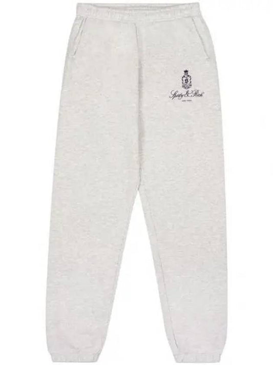 Vendome Logo Print Casual Cotton Track Pants Grey - SPORTY & RICH - BALAAN 2