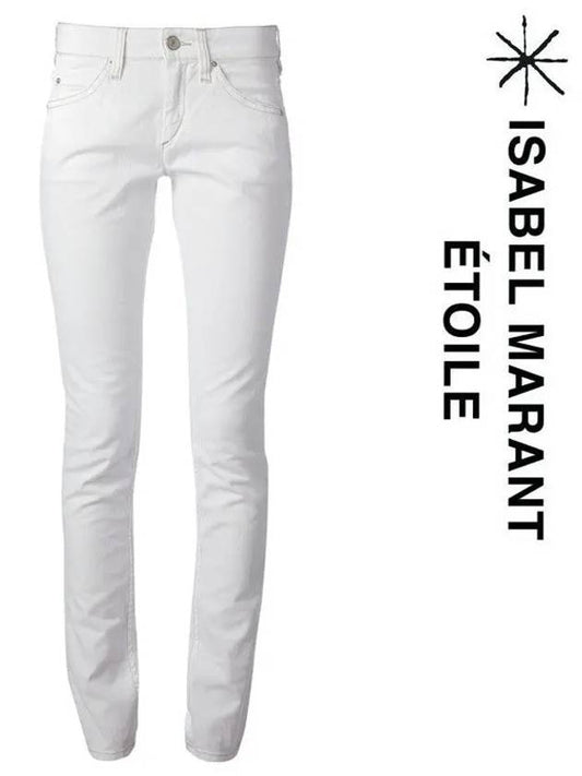 Women's Skinny Pants White - ISABEL MARANT - BALAAN.