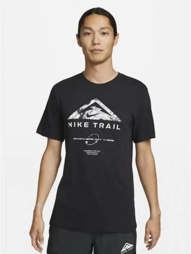 01 DZ2728 010 Dry Fit Trail Running T shirt Black - NIKE - BALAAN 1