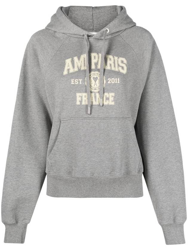 Logo Hoodie Grey - AMI - BALAAN 2