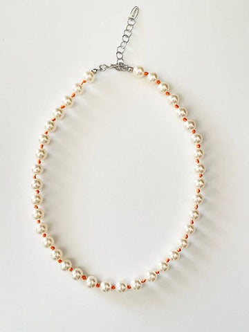 Color Pearls Color pearl necklace Orange - ELYONA - BALAAN 1