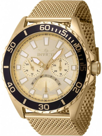 Invicta Pro Diver GMT Retrograde Quartz Gold Dial Men's Watch 46908 - INVICTA - BALAAN 1