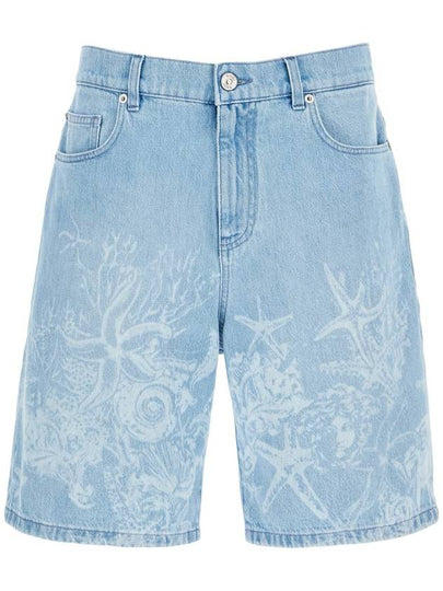 Barocco Sea Print Denim Shorts 10147811A11107 - VERSACE - BALAAN 2