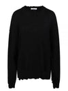 Distressed Crewneck Jumper Knit Top Black - HELMUT LANG - BALAAN 2