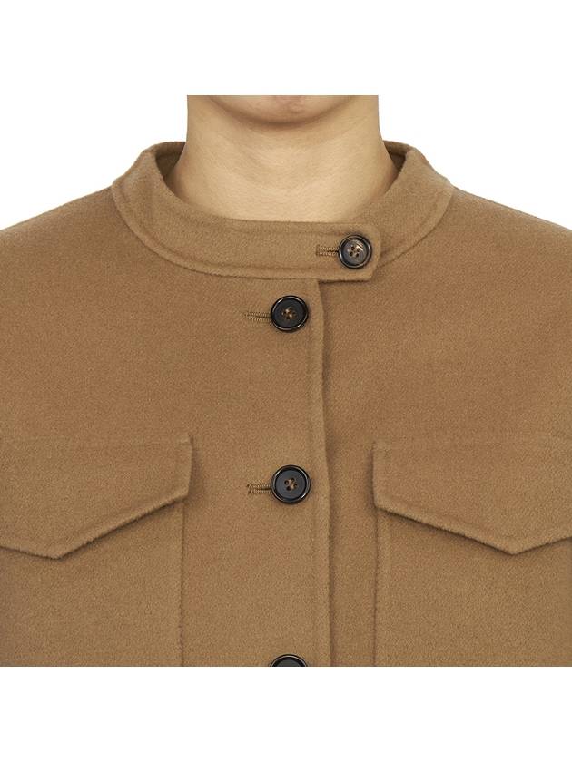 Supremo Cropped Virgin Wool Single Coat Brown - MAX MARA - BALAAN 7