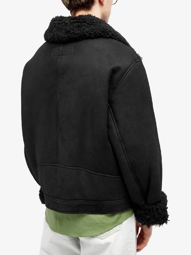 Liana Shearling Zip-up Jacket Black - ACNE STUDIOS - BALAAN 4