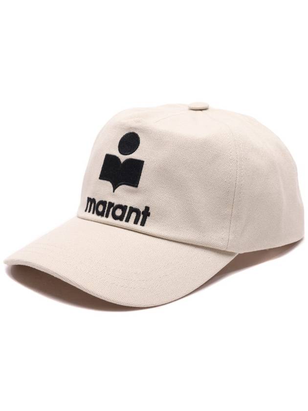 Tyron Logo Cotton Ball Cap Ecru - ISABEL MARANT - BALAAN 3