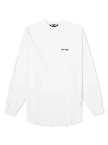 Classic Logo Embroidered Long Sleeve T-Shirt White PMAB001F23JER0010110 - PALM ANGELS - BALAAN 1