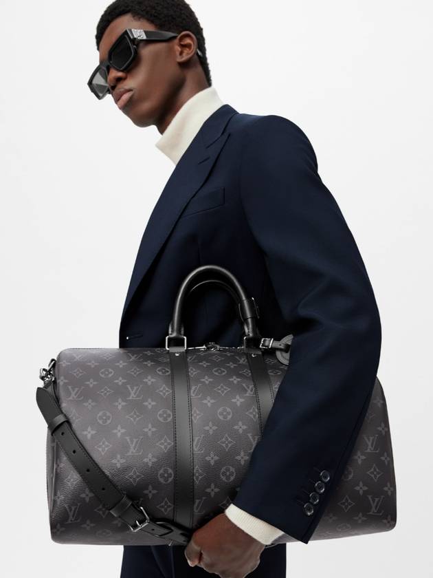 Keepall 45 Bandouliere Monogram Eclipse Duffel Bag Grey - LOUIS VUITTON - BALAAN 6