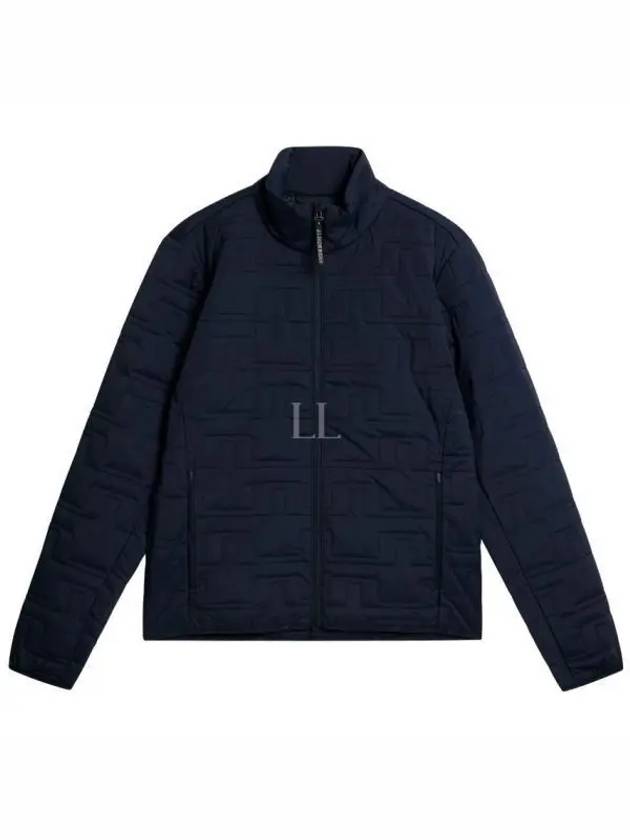 High Neck Quilted Zip-Up Jacket Navy - J.LINDEBERG - BALAAN 2