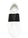 Men's Hidden Strap Rockstud Color Contrast Sneakers White Black - VALENTINO - BALAAN 6