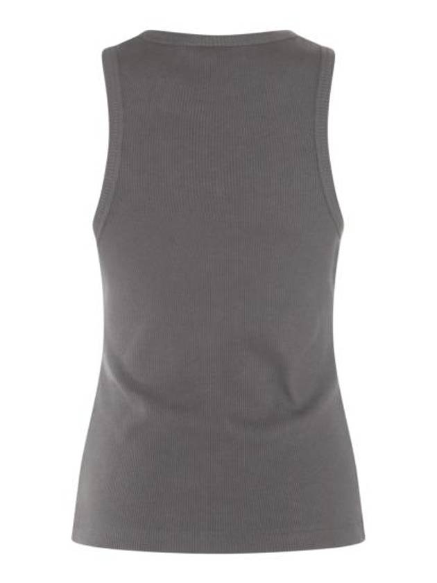 Sun Graphic Print Ribbed Sleeveless Grey - GANNI - BALAAN 4