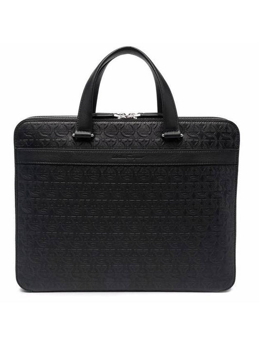 Gancini Business Brief Case Black - SALVATORE FERRAGAMO - BALAAN 1